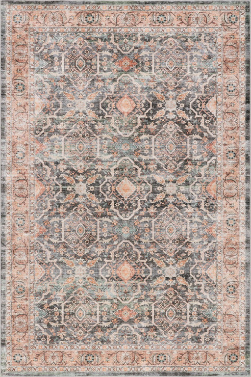 Washable Peach Medallion Area Rug 140x200 cm