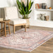 Washable Peach Medallion Rug for Homes with Kids and Pets