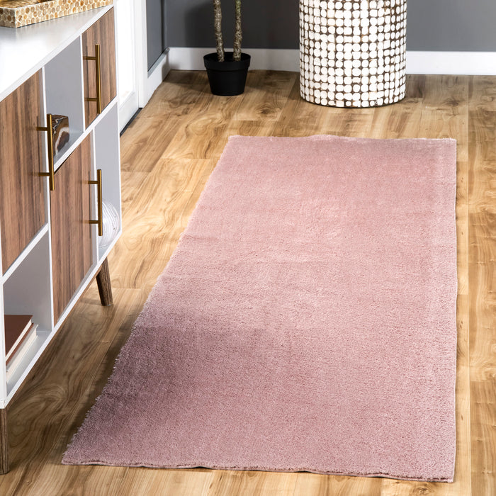 Washable Pink Shag Area Rug 80 cm