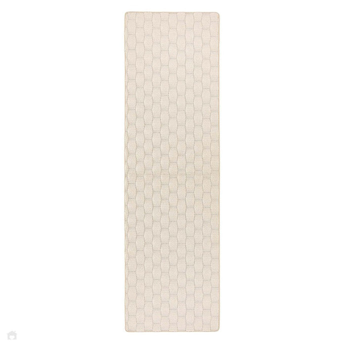 Washable Sculptured Basket Weave Ivory Rug