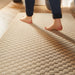 Washable Sculptured Honeycomb Ivory Rug