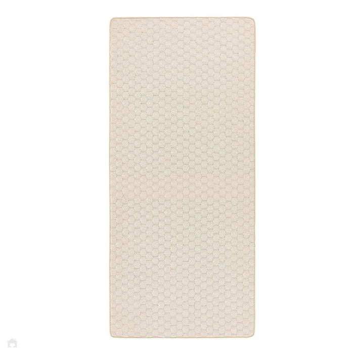 Washable Sculptured Honeycomb Ivory Rug