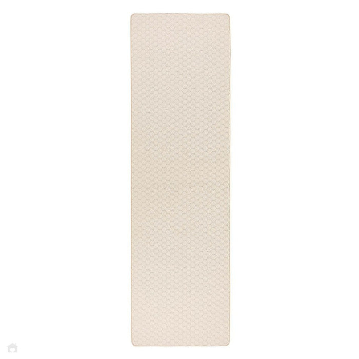 Washable Sculptured Honeycomb Ivory Rug