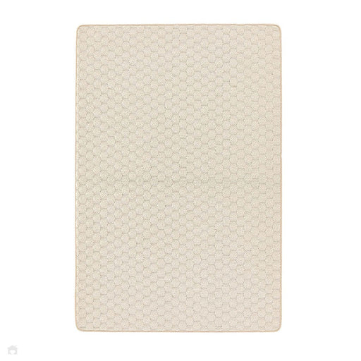 Washable Sculptured Honeycomb Ivory Rug