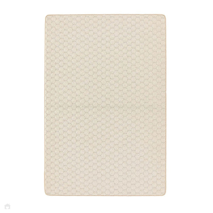 Washable Sculptured Honeycomb Ivory Rug