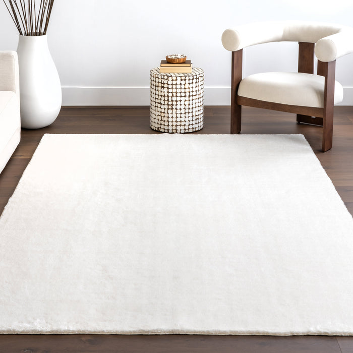 Washable Shag Area Rug 120 cm White