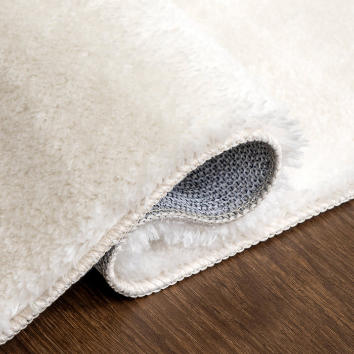 Washable Shag Area Rug 120 cm White