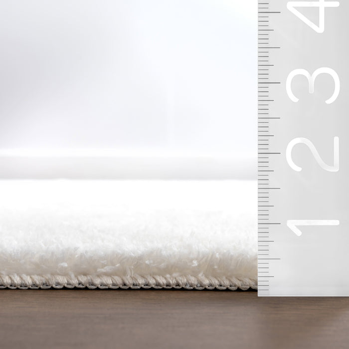 Washable Shag Area Rug 120x180 cm White