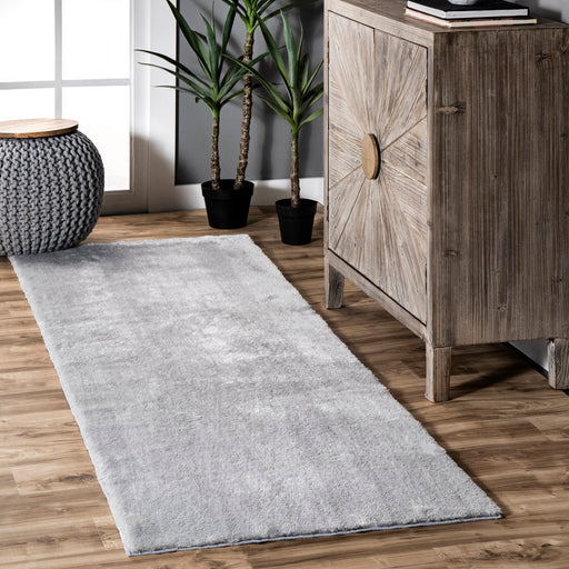 Washable Shag Area Rug Light Grey 120x180 cm