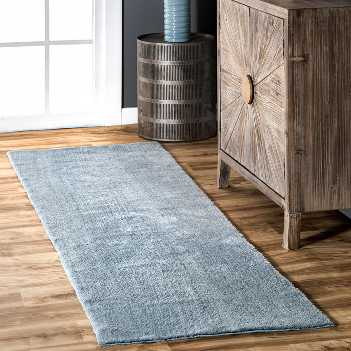 Washable Shag Area Rug in Light Blue for Versatile Decor