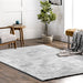 Washable Shag Area Rug in Light Grey for Home Decor