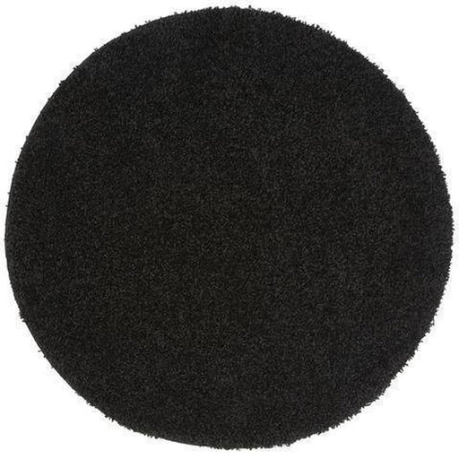 Washable Shaggy Black Round Rug