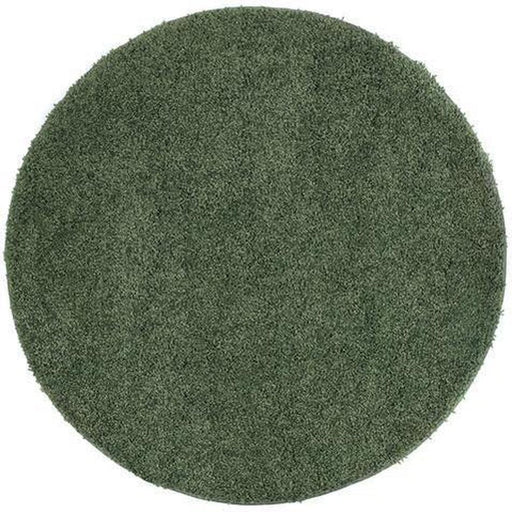 Washable Shaggy Forest Green Round Rug