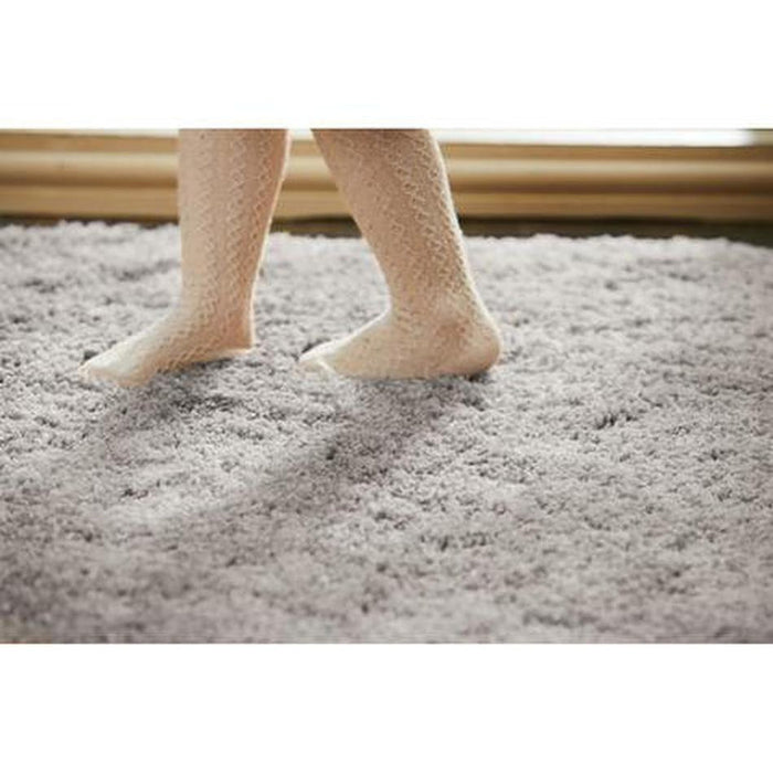 Washable Shaggy Ghost Grey Round Rug