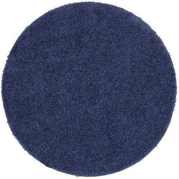 Washable Shaggy Midnight Blue Round Rug