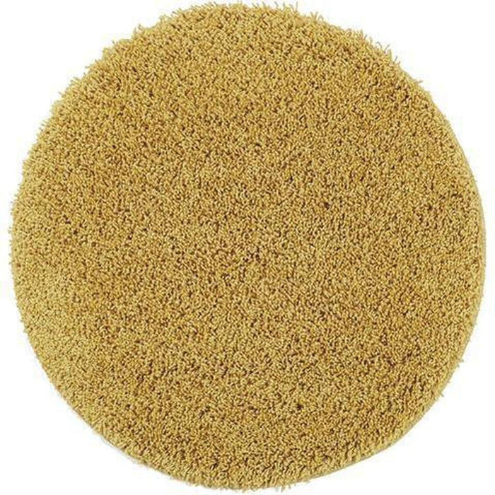 Washable Shaggy Ochre Round Rug