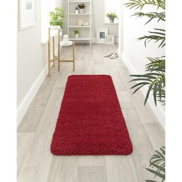 Washable Shaggy Ox Red Rug