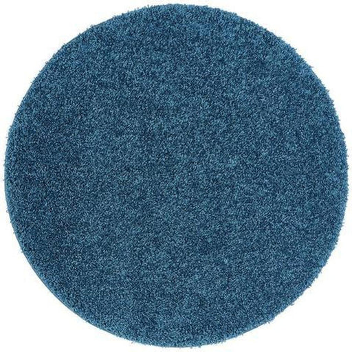 Washable Shaggy Teal Round Rug