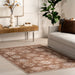 Washable Sienna Brown Medallion Area Rug 120 x 180 cm