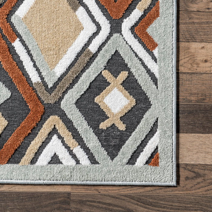 Washable Southwestern Area Rug 152x244 cm Rust