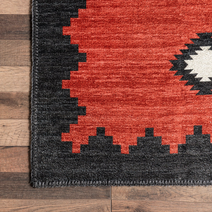 Washable Southwestern Area Rug Red 120x180 cm