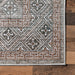 Washable Spill Proof Area Rug in Taupe with Trellis Design