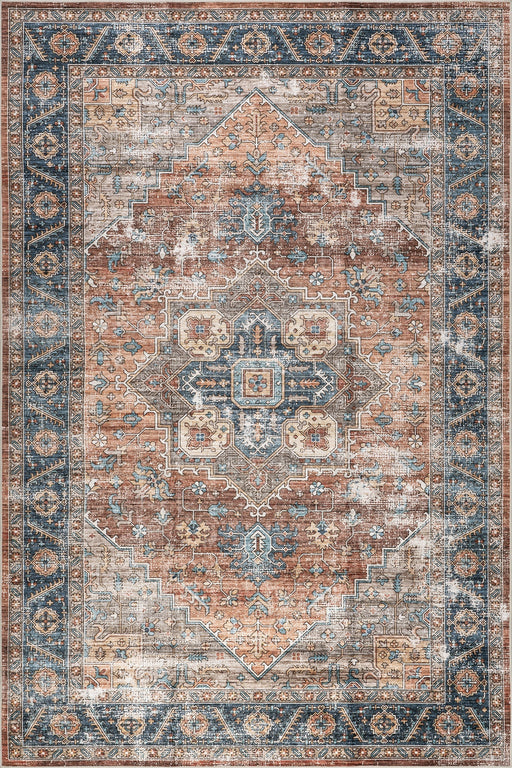 Washable Spill Proof Rug 120cm Rust Color