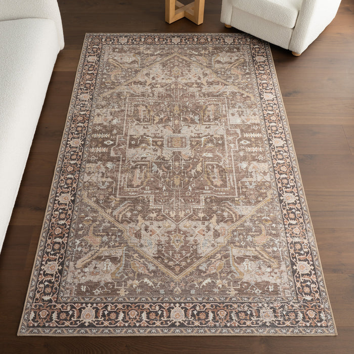 Washable Spill Proof Rug 120x180 cm Dark Brown