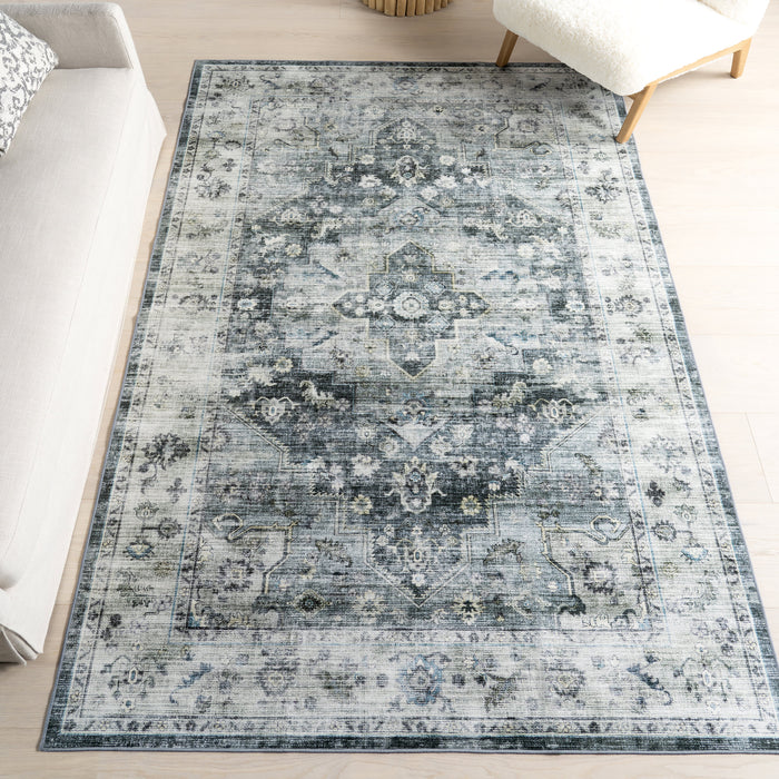 Washable Spill Proof Rug 150x240 cm Slate Blue