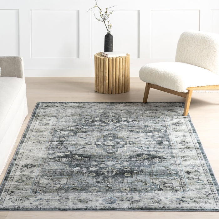 Washable Spill Proof Rug 150x240 cm Slate Blue