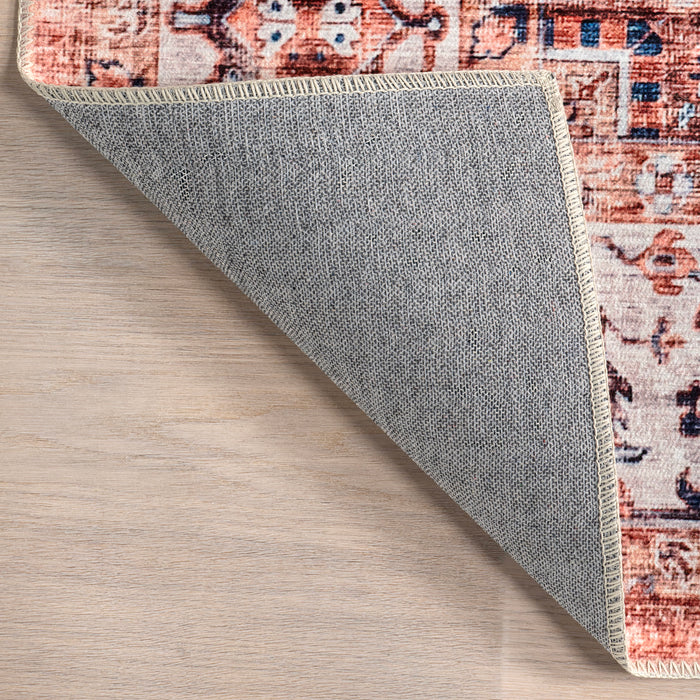 Washable Spill Proof Rug 160 cm Rust Color