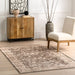 Washable Spill Proof Rug Dark Brown for High Traffic Areas