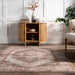 Washable Spill Proof Rug in Brown Floral Design