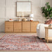 Washable Spill Resistant Area Rug in Rust Color