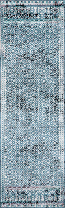 Washable Stencil Area Rug 120x180 cm Aqua