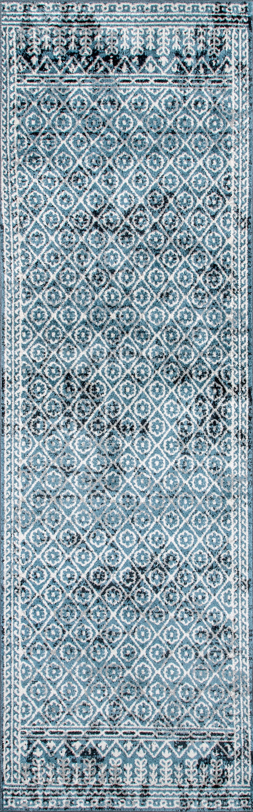 Washable Stencil Area Rug 120x180 cm Aqua