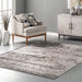 Washable Stencil Area Rug 140x200 cm Dark Grey