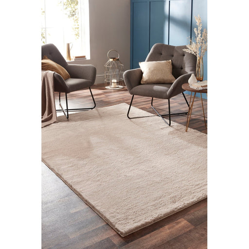 Washable Super-Soft Plain Faux Fur Plush Shaggy Natural Rug