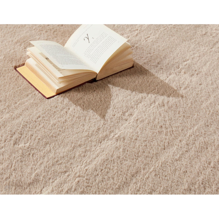 Washable Super-Soft Plain Faux Fur Plush Shaggy Natural Rug