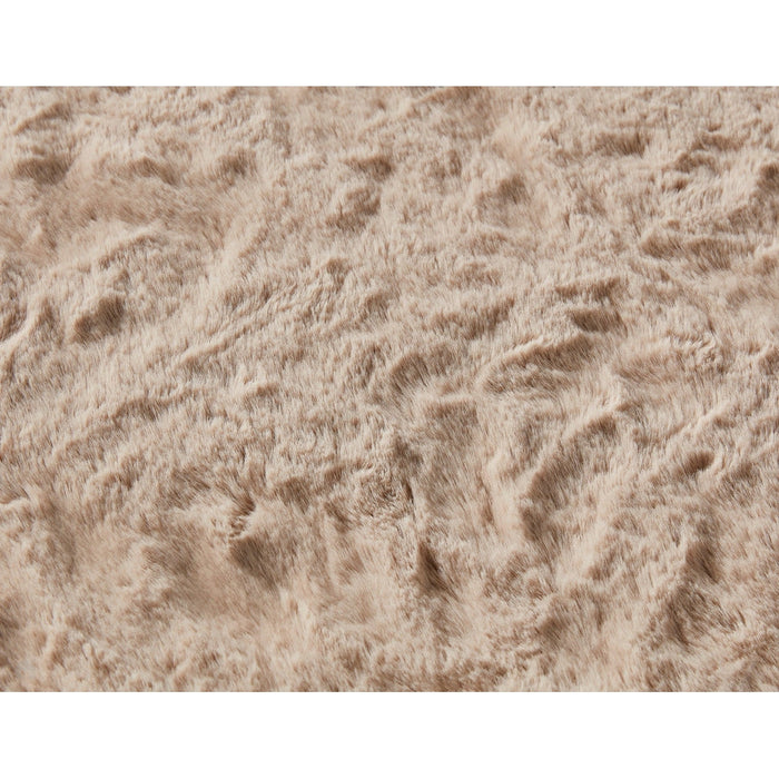 Washable Super-Soft Plain Faux Fur Plush Shaggy Natural Rug