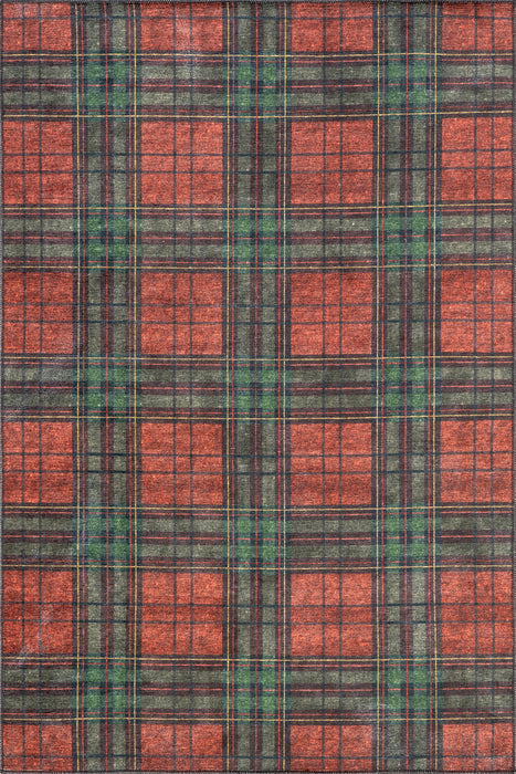 Washable Tartan Plaid Rug 160x230 cm Red