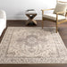 Washable Taupe Medallion Area Rug 140cm x 200cm