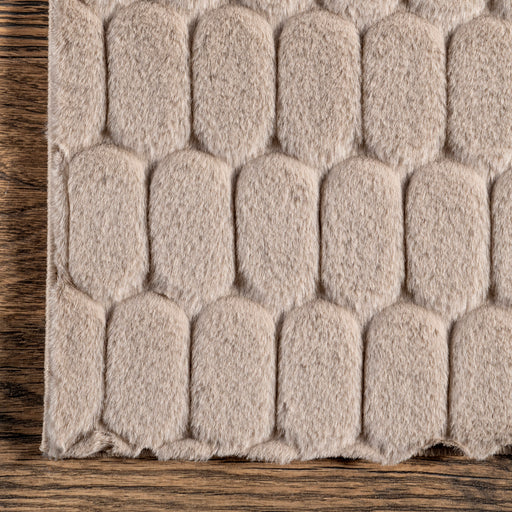 Washable Taupe Plush Cloud Area Rug 120x180 cm