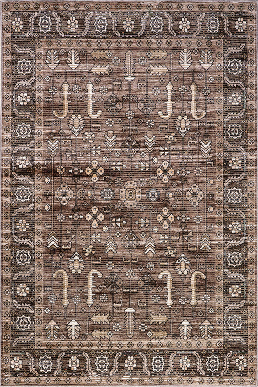 Washable Taupe Vintage Rug for Home Decor