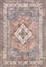 Washable Traditional Medallion Area Rug in Light Rust 160x230 cm