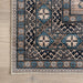 Washable Turquoise Medallion Rug for High Traffic Areas