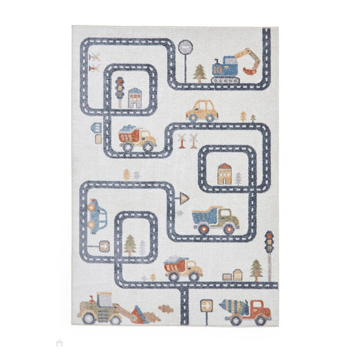 Washable Vida Kids Map Flatweave Multicolour Rug