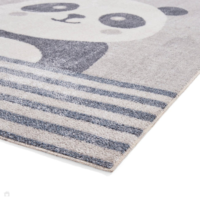 Washable Vida Kids Panda Flatweave Multicolour Rug