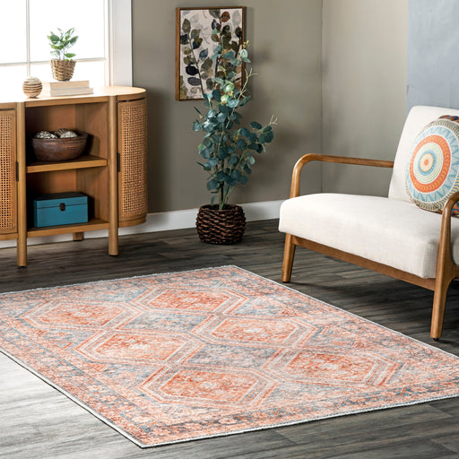 Washable Vintage Area Rug in Dark Orange 160x230 cm