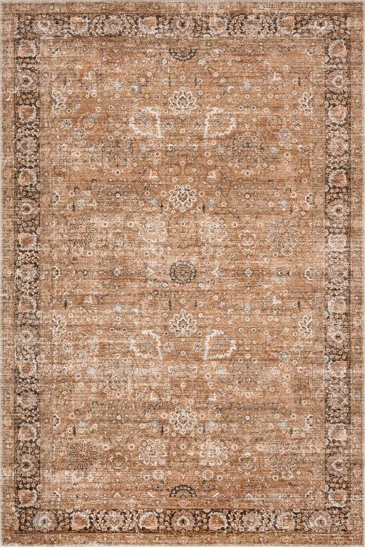 Washable Vintage Area Rug in Light Brown for Home Decor